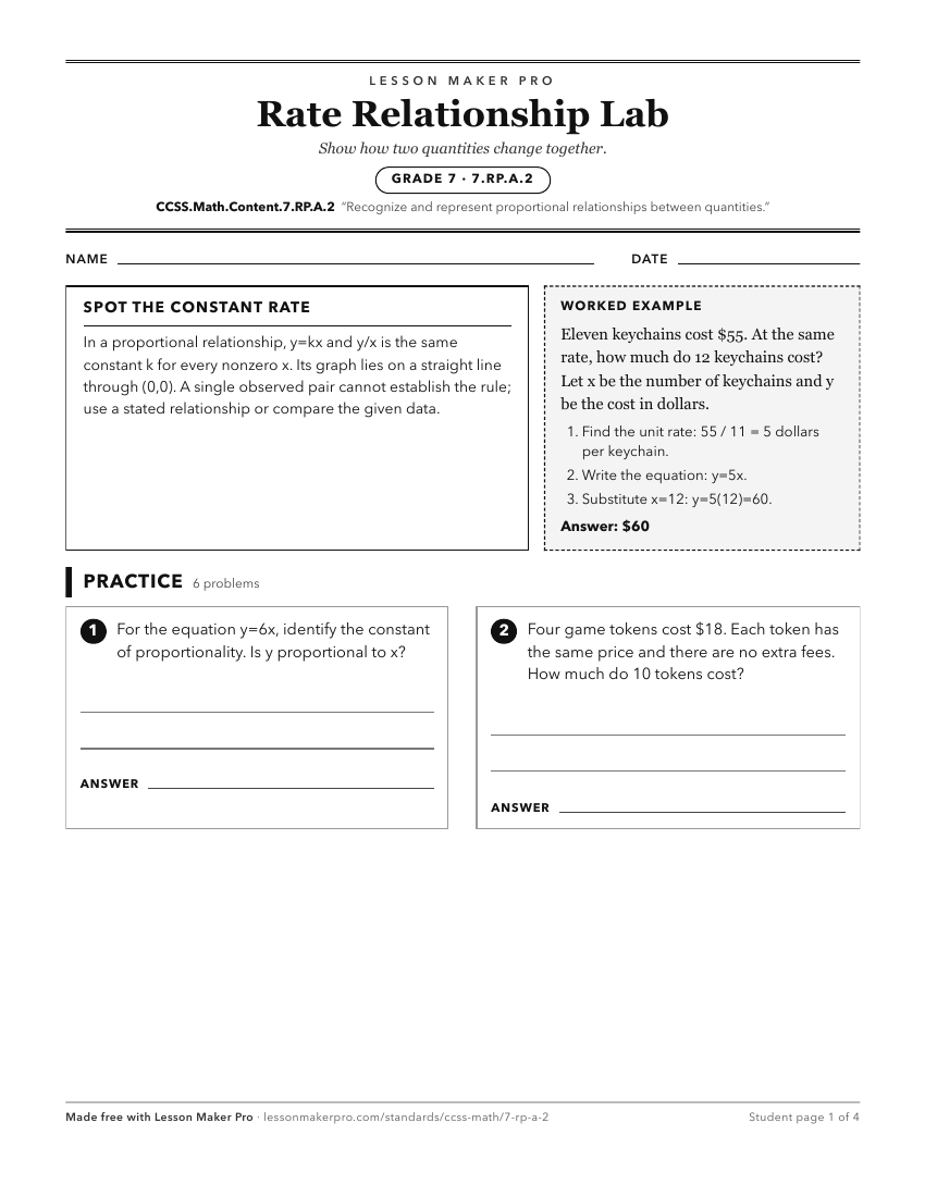 Preview of the CCSS.Math.Content.7.RP.A.2 printable worksheet
