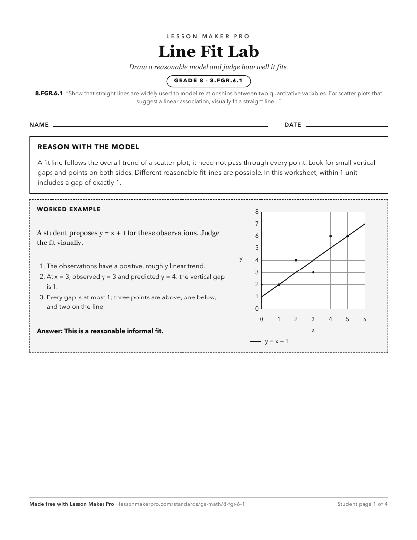 Preview of the 8.FGR.6.1 printable worksheet