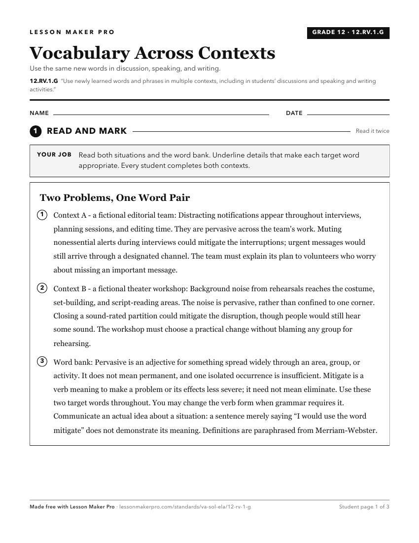 Preview of the 12.RV.1.G printable worksheet