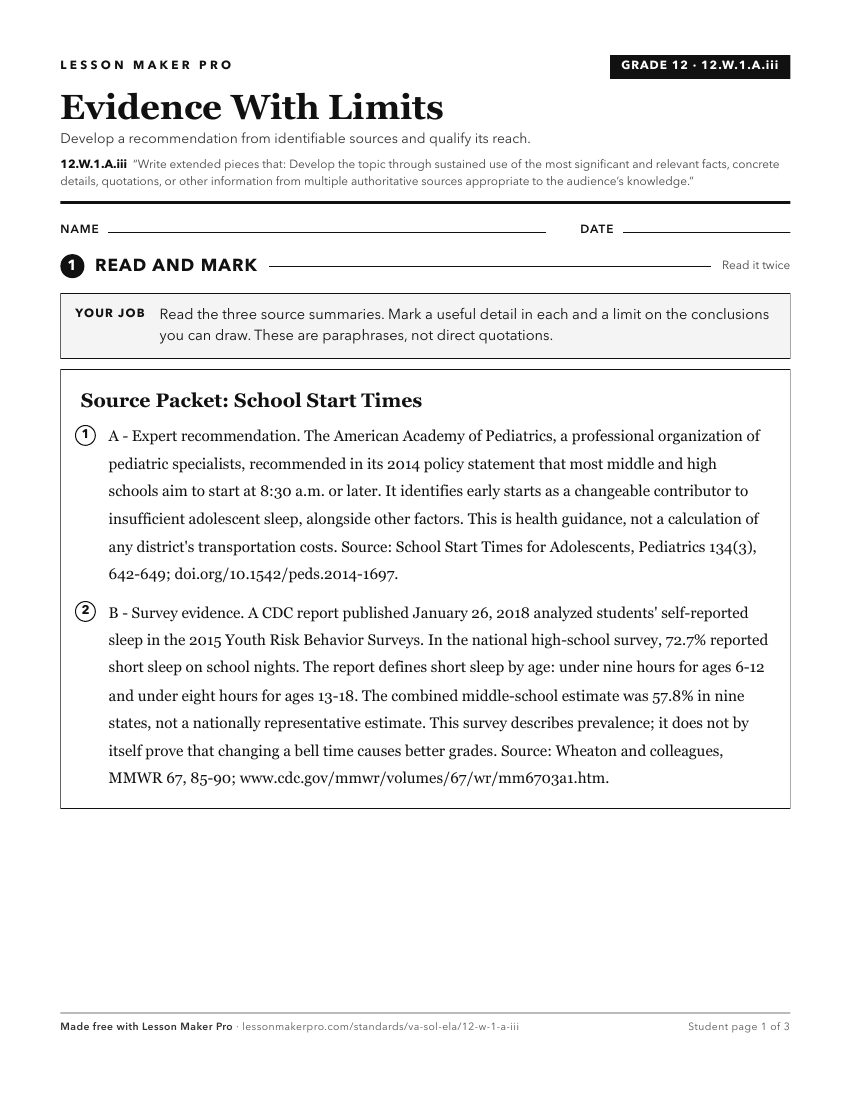 Preview of the 12.W.1.A.iii printable worksheet