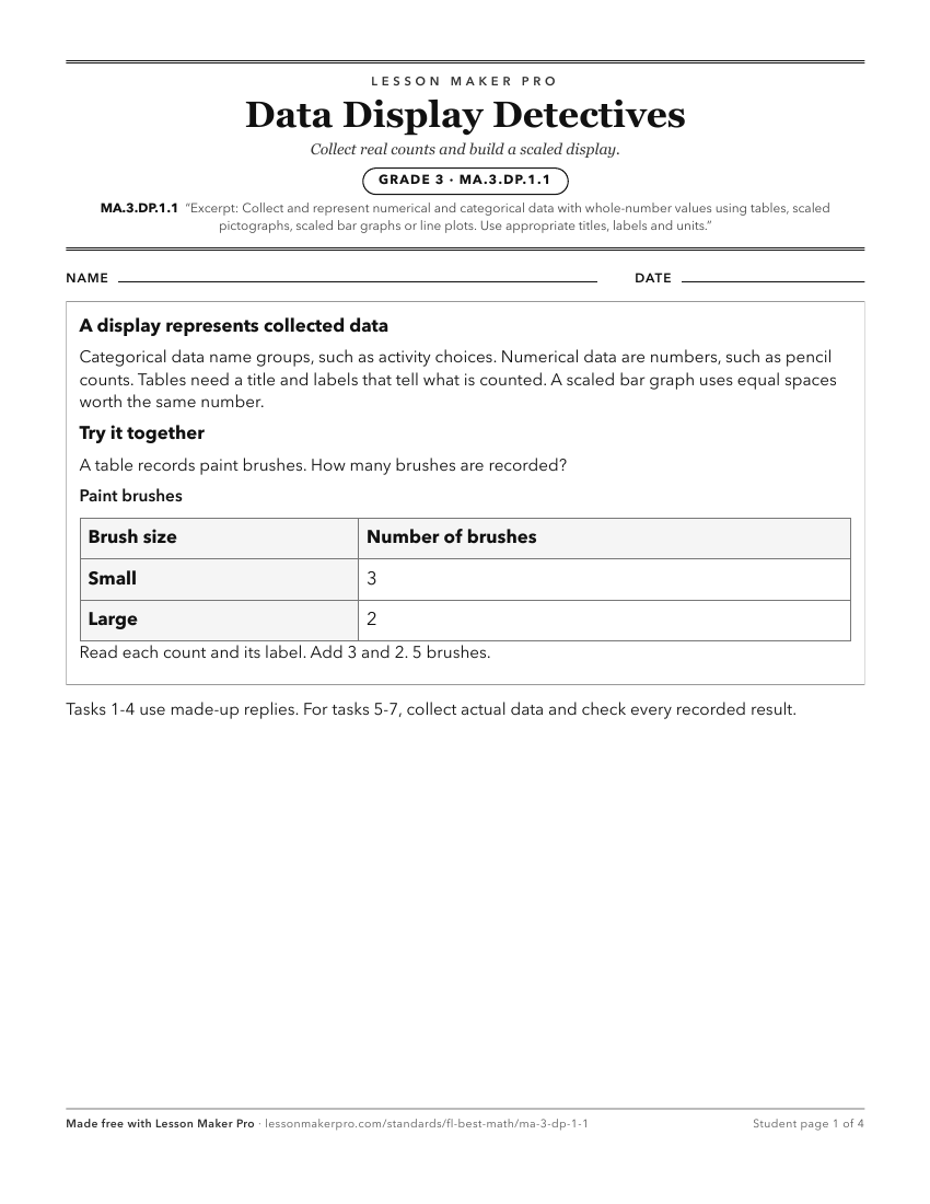 Preview of the MA.3.DP.1.1 printable worksheet