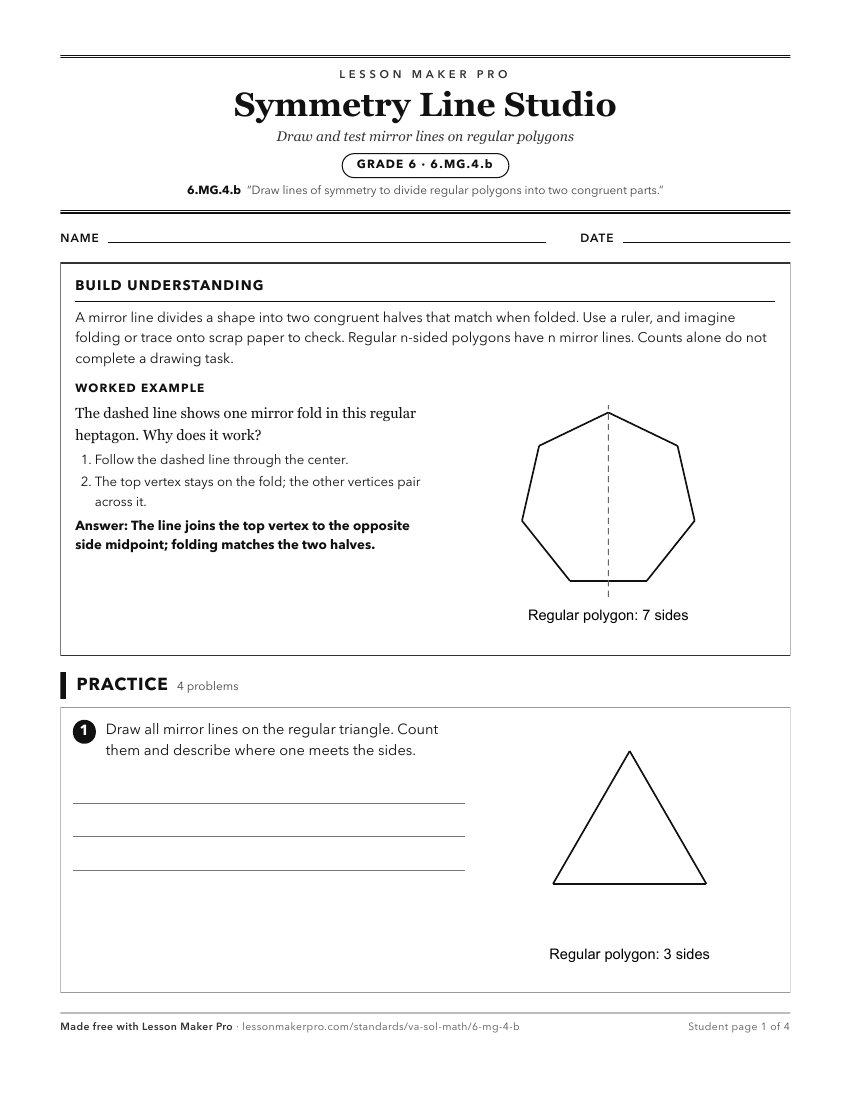 Preview of the 6.MG.4.b printable worksheet
