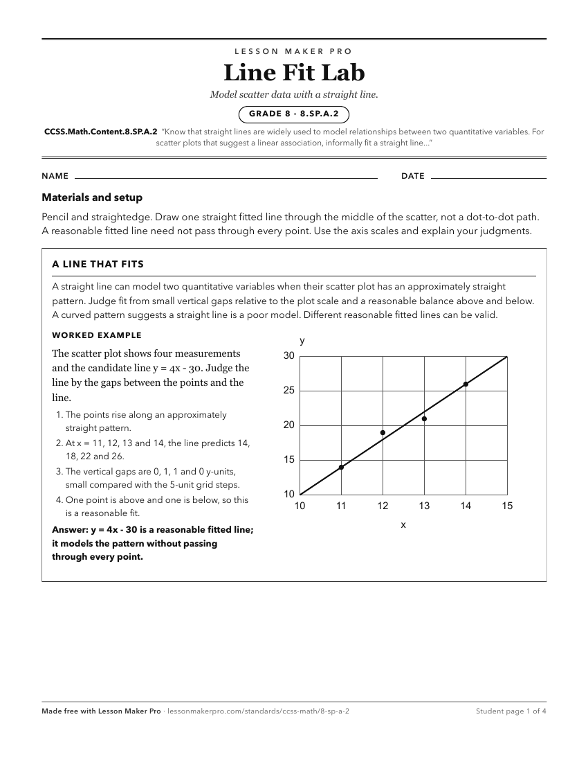 Preview of the CCSS.Math.Content.8.SP.A.2 printable worksheet