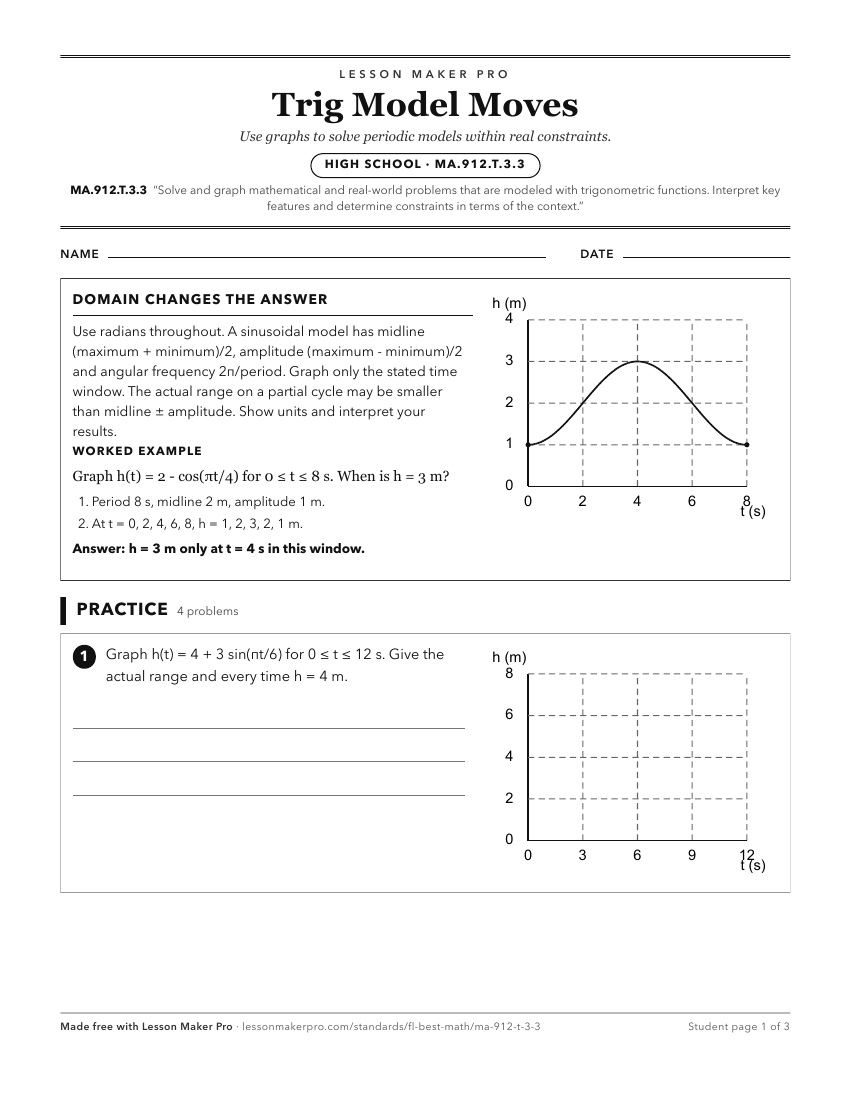 Preview of the MA.912.T.3.3 printable worksheet