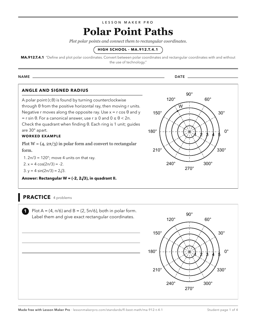 Preview of the MA.912.T.4.1 printable worksheet