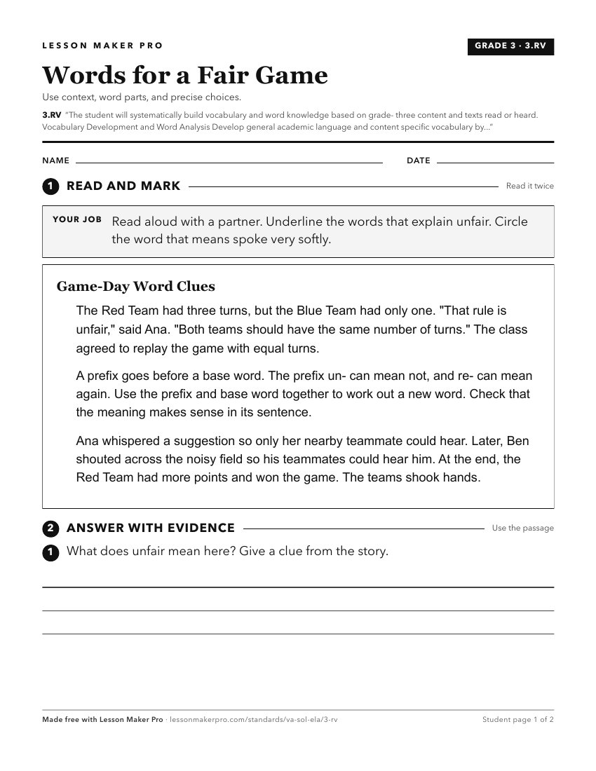 Preview of the 3.RV printable worksheet