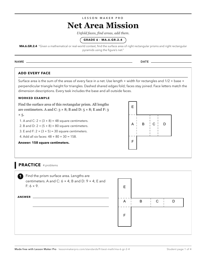 Preview of the MA.6.GR.2.4 printable worksheet