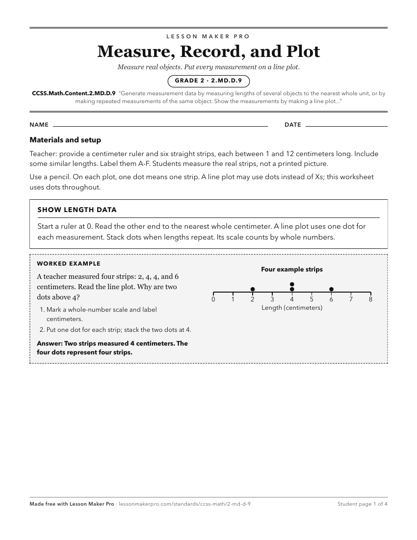 Preview of the CCSS.Math.Content.2.MD.D.9 printable worksheet