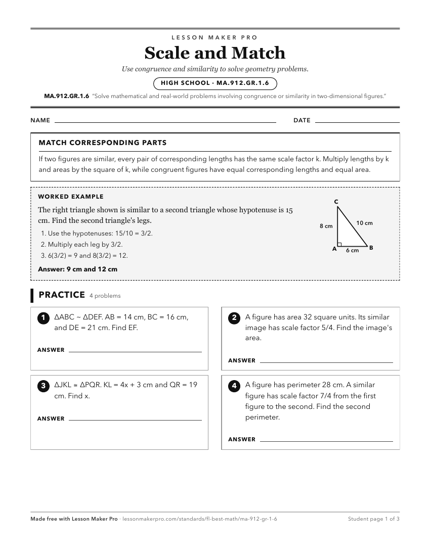 Preview of the MA.912.GR.1.6 printable worksheet