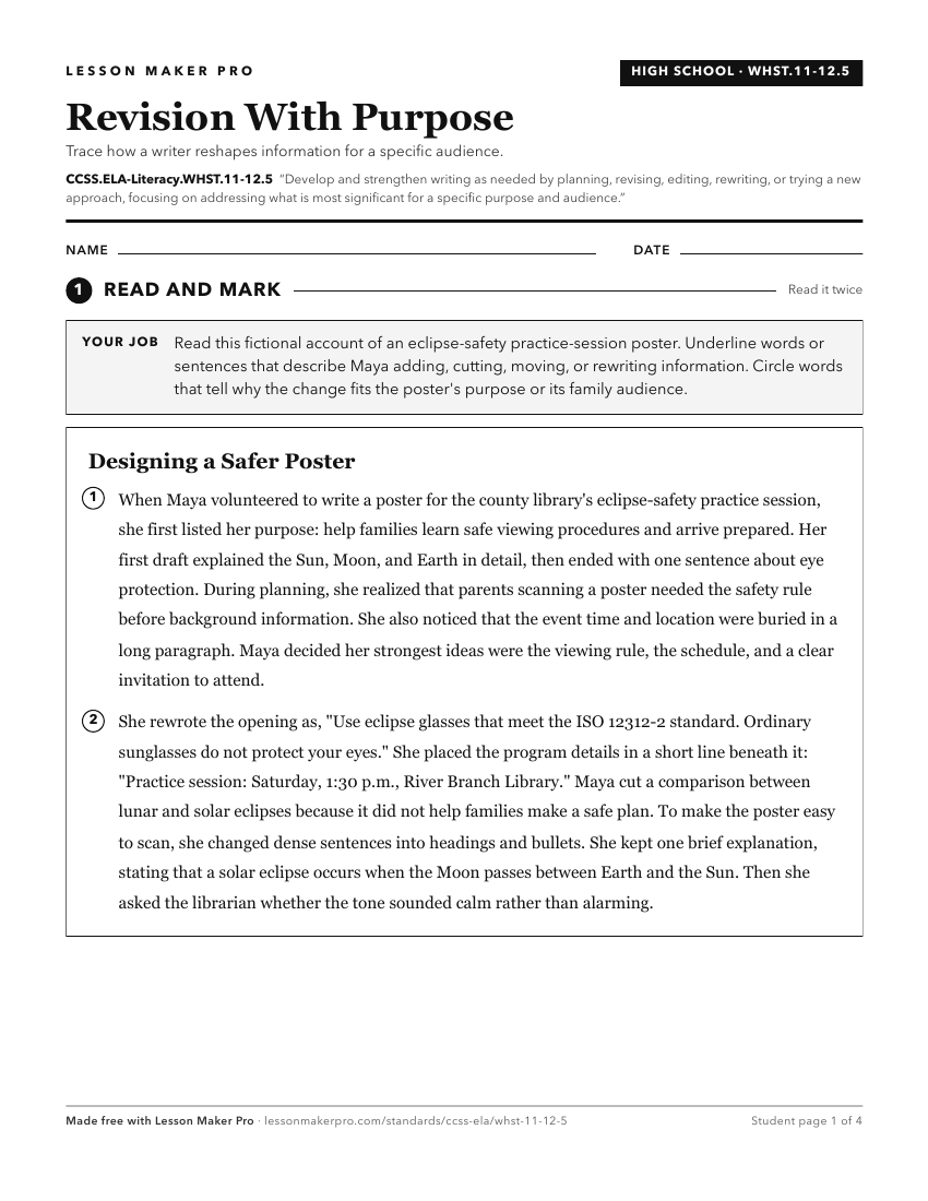 Preview of the CCSS.ELA-Literacy.WHST.11-12.5 printable worksheet