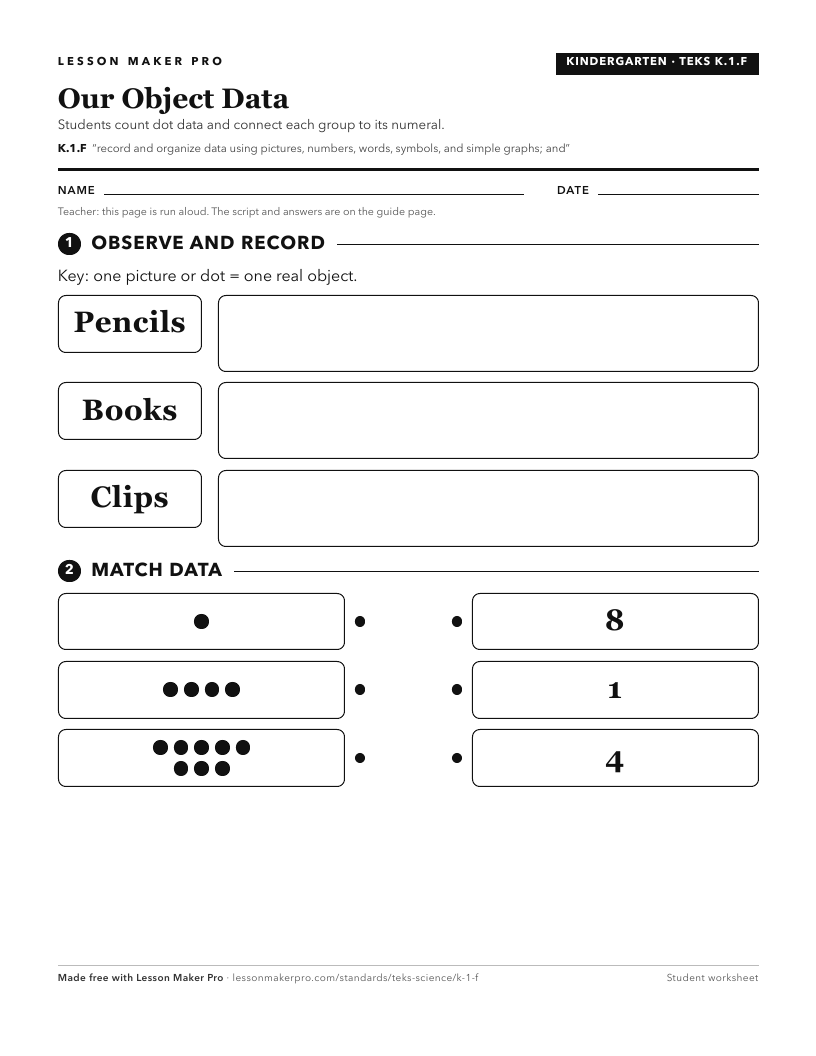 Preview of the K.1.F printable worksheet