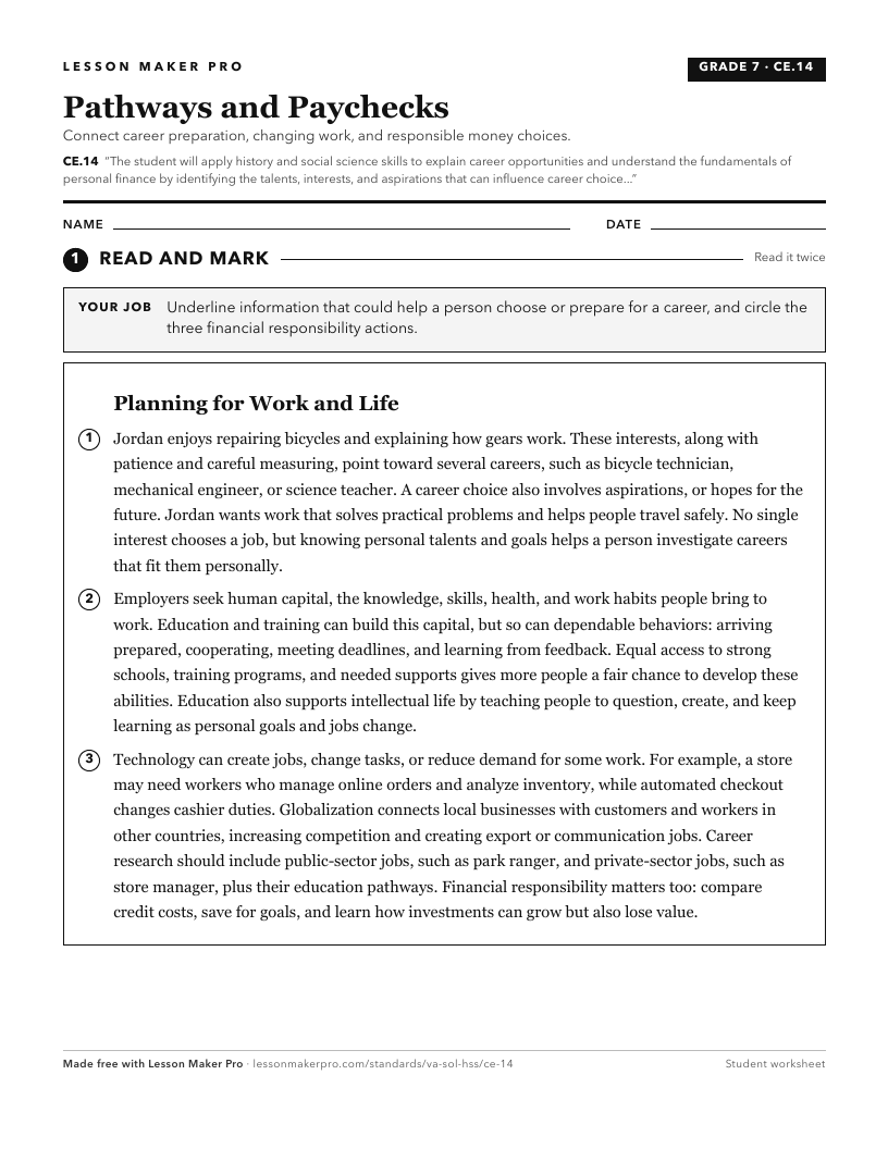 Preview of the CE.14 printable worksheet