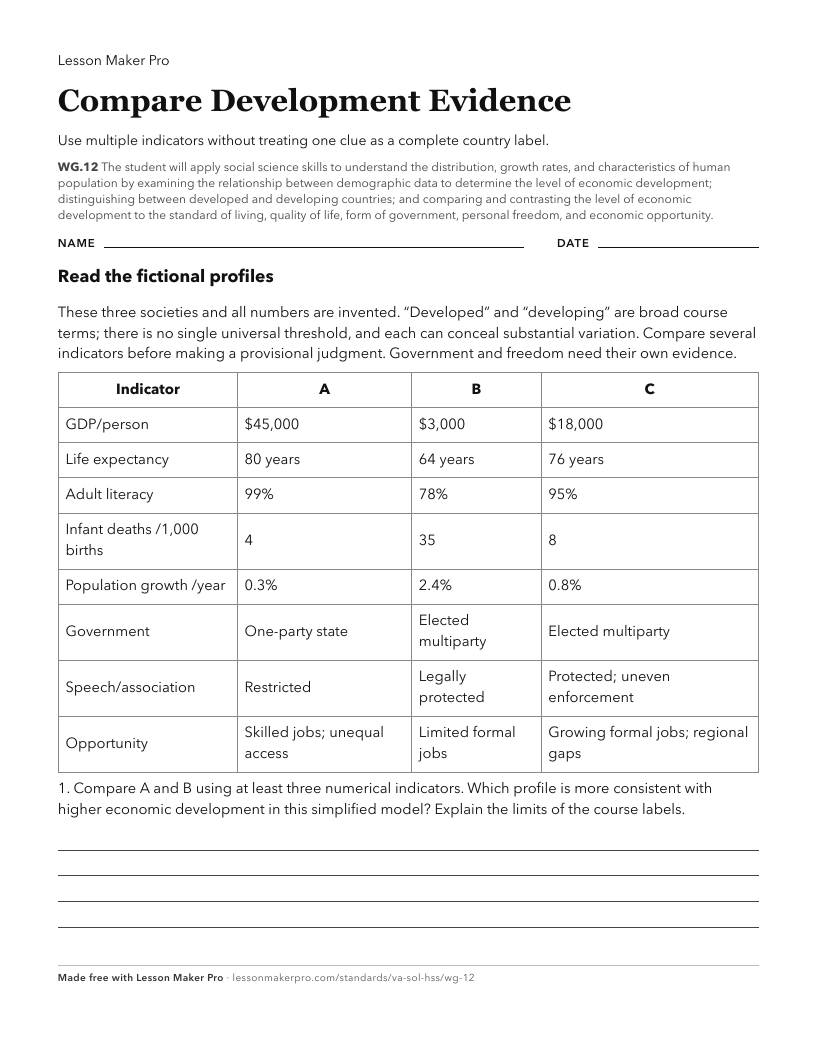 Preview of the WG.12 printable worksheet