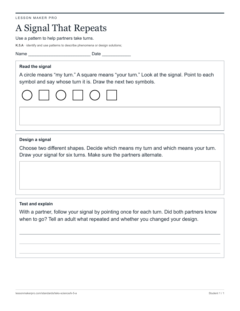 Preview of the K.5.A printable worksheet