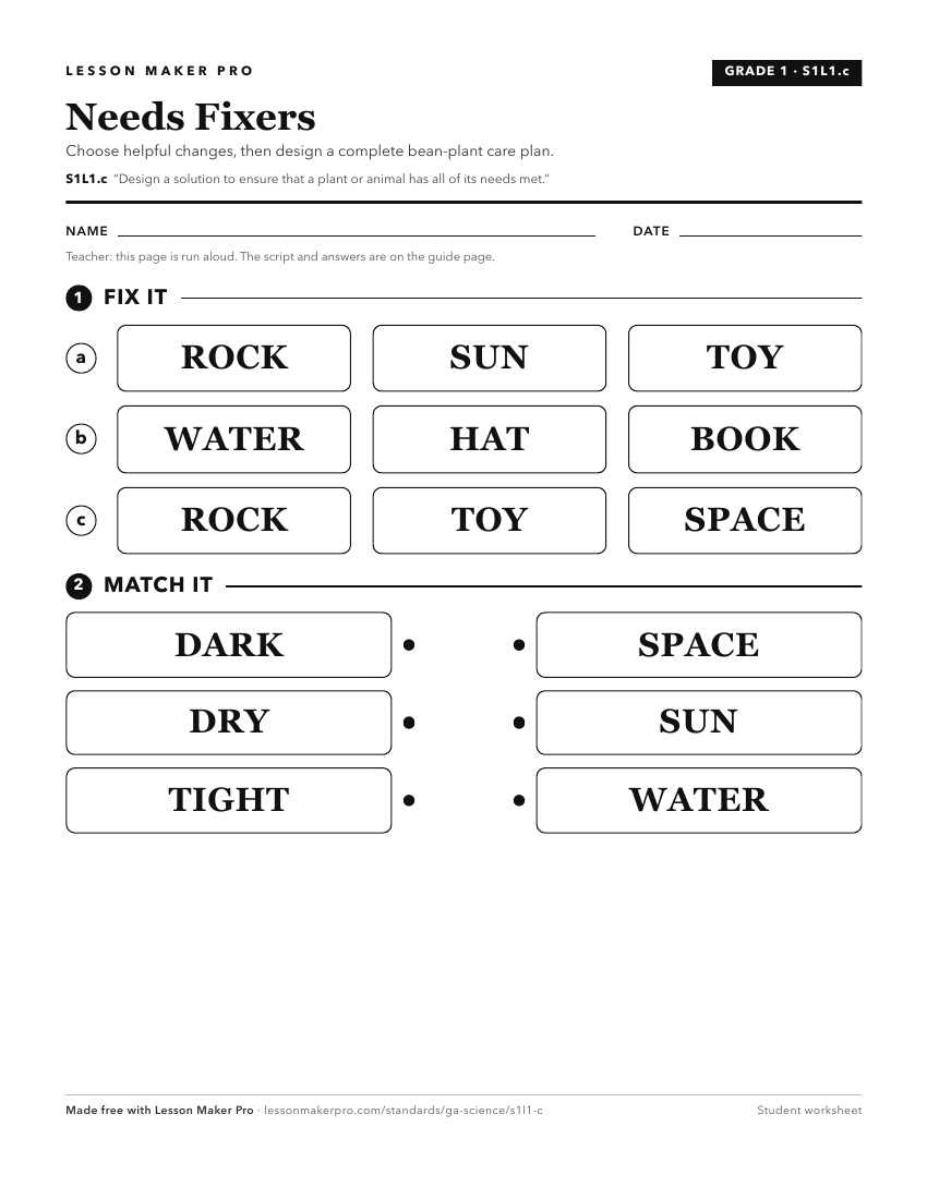 Preview of the S1L1.c printable worksheet