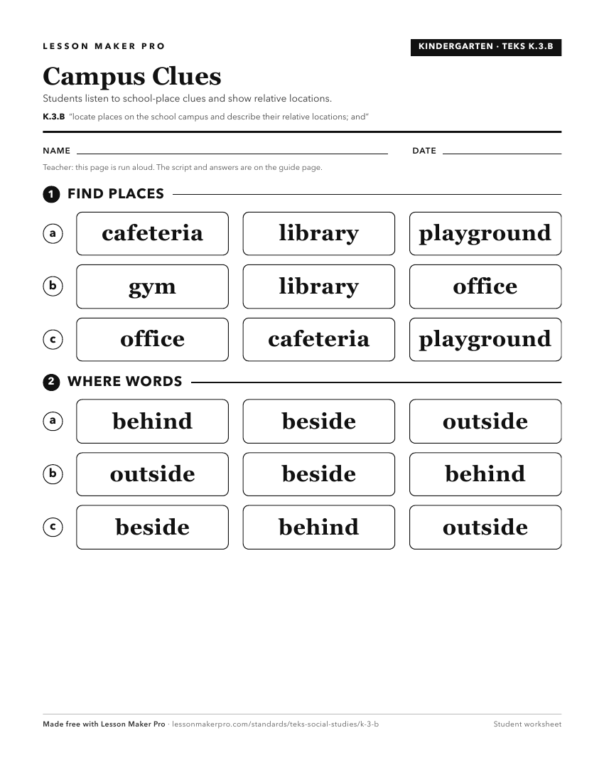 Preview of the K.3.B printable worksheet