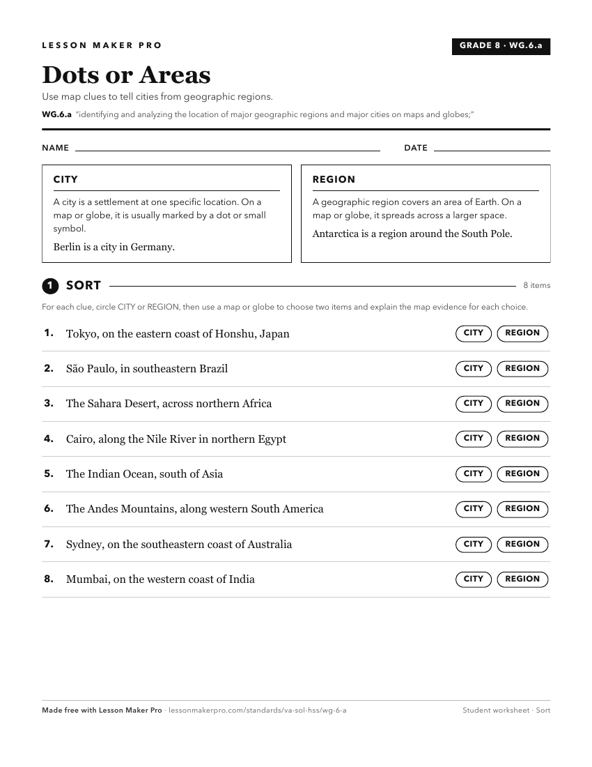 Preview of the WG.6.a printable worksheet