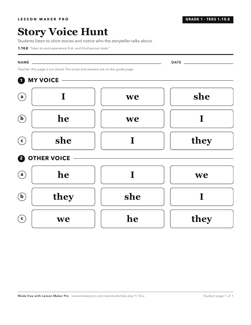 Preview of the 1.10.E printable worksheet