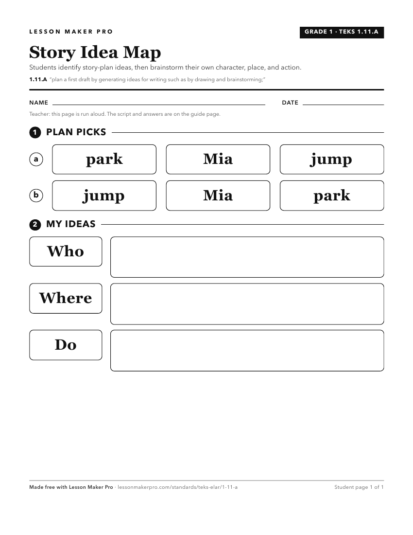 Preview of the 1.11.A printable worksheet