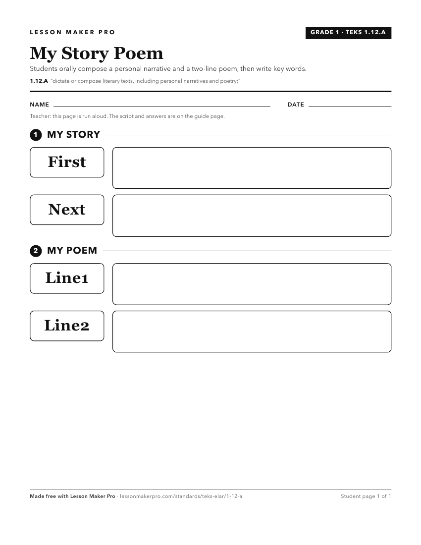 Preview of the 1.12.A printable worksheet