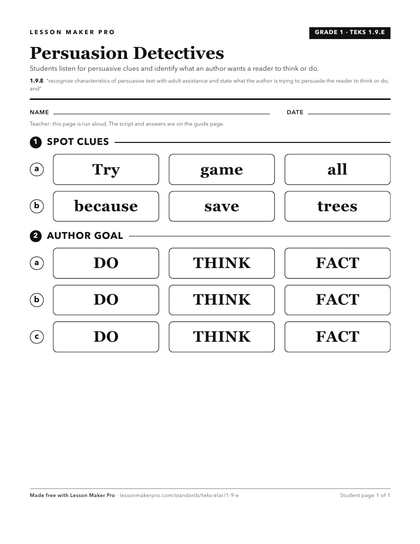 Preview of the 1.9.E printable worksheet