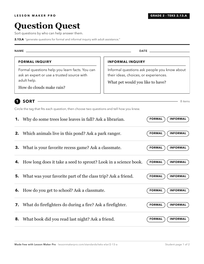 Preview of the 2.13.A printable worksheet