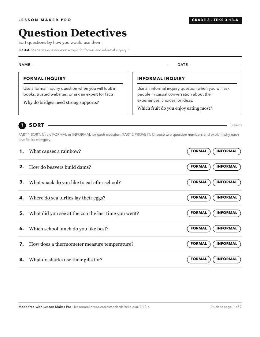 Preview of the 3.13.A printable worksheet