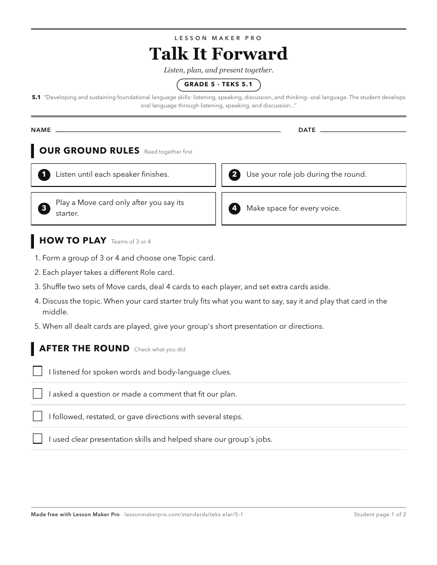 Preview of the 5.1 printable worksheet