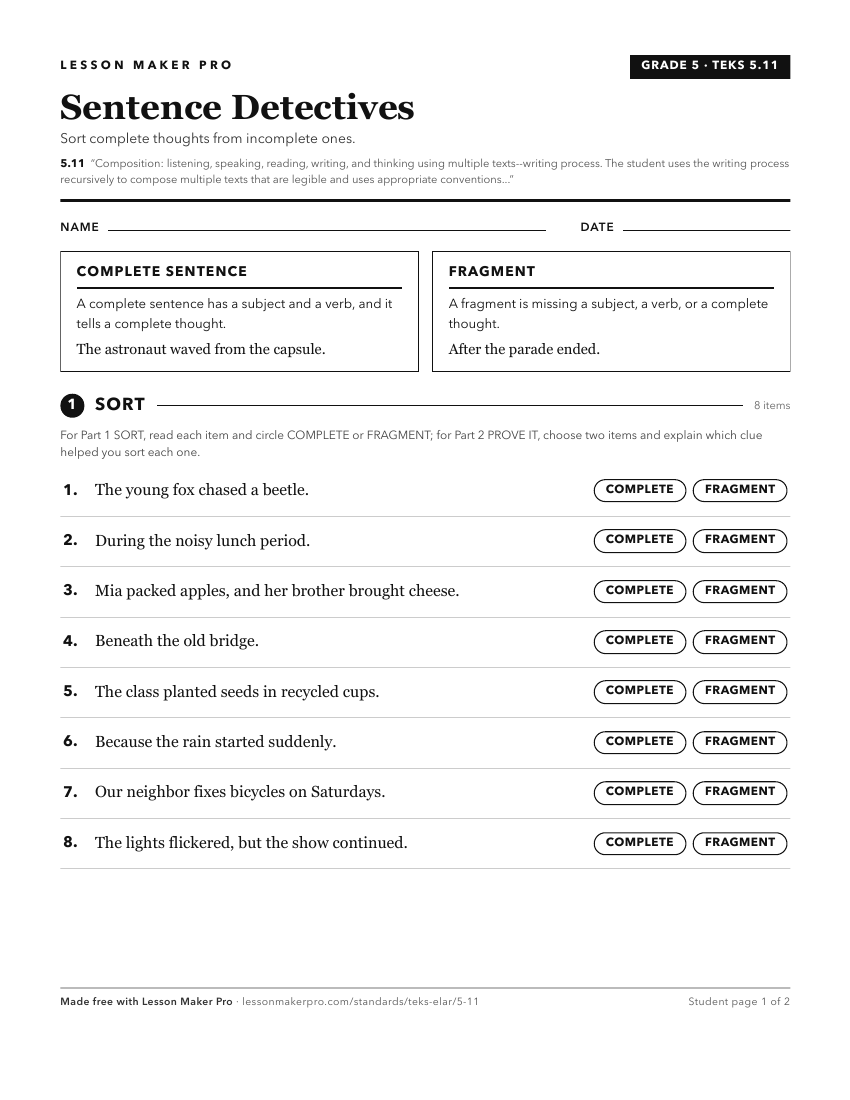 Preview of the 5.11 printable worksheet