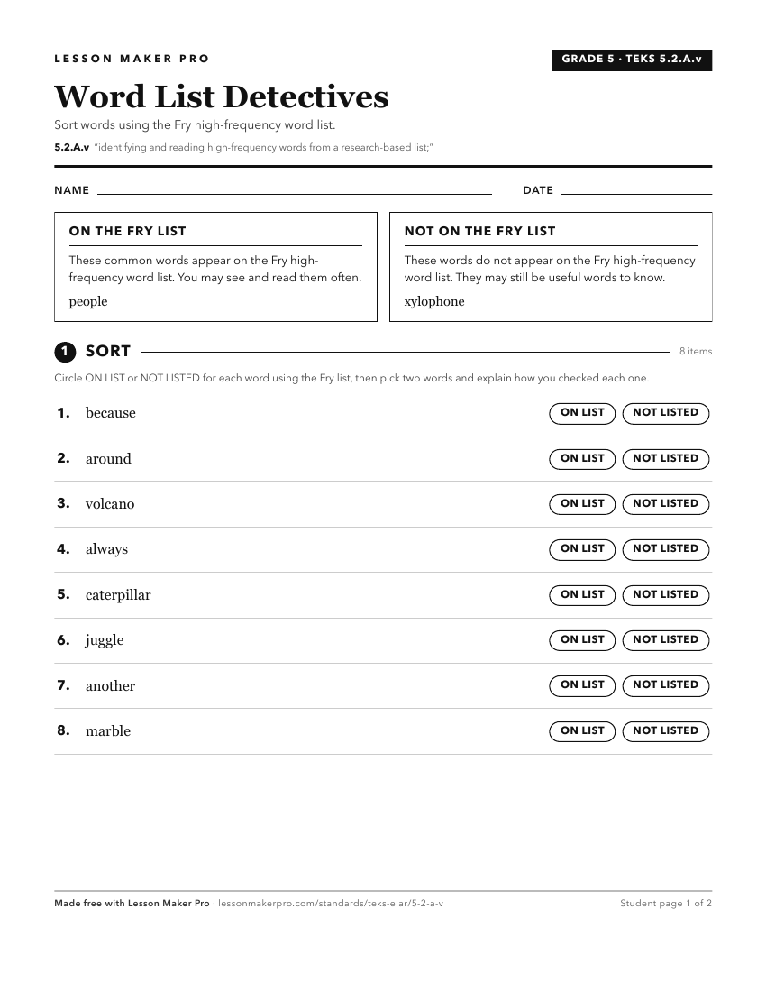 Preview of the 5.2.A.v printable worksheet