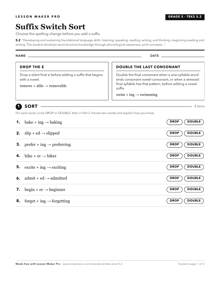 Preview of the 5.2 printable worksheet