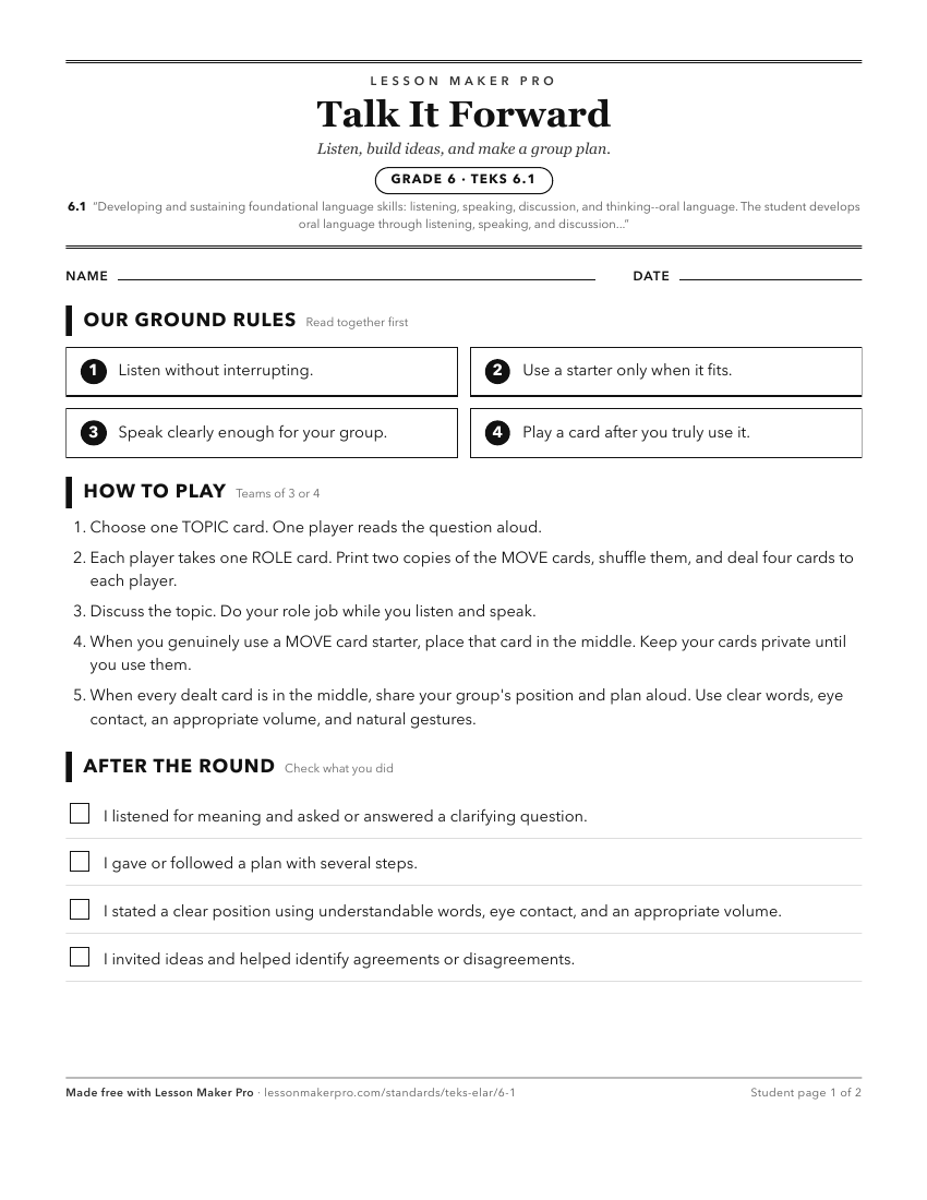 Preview of the 6.1 printable worksheet