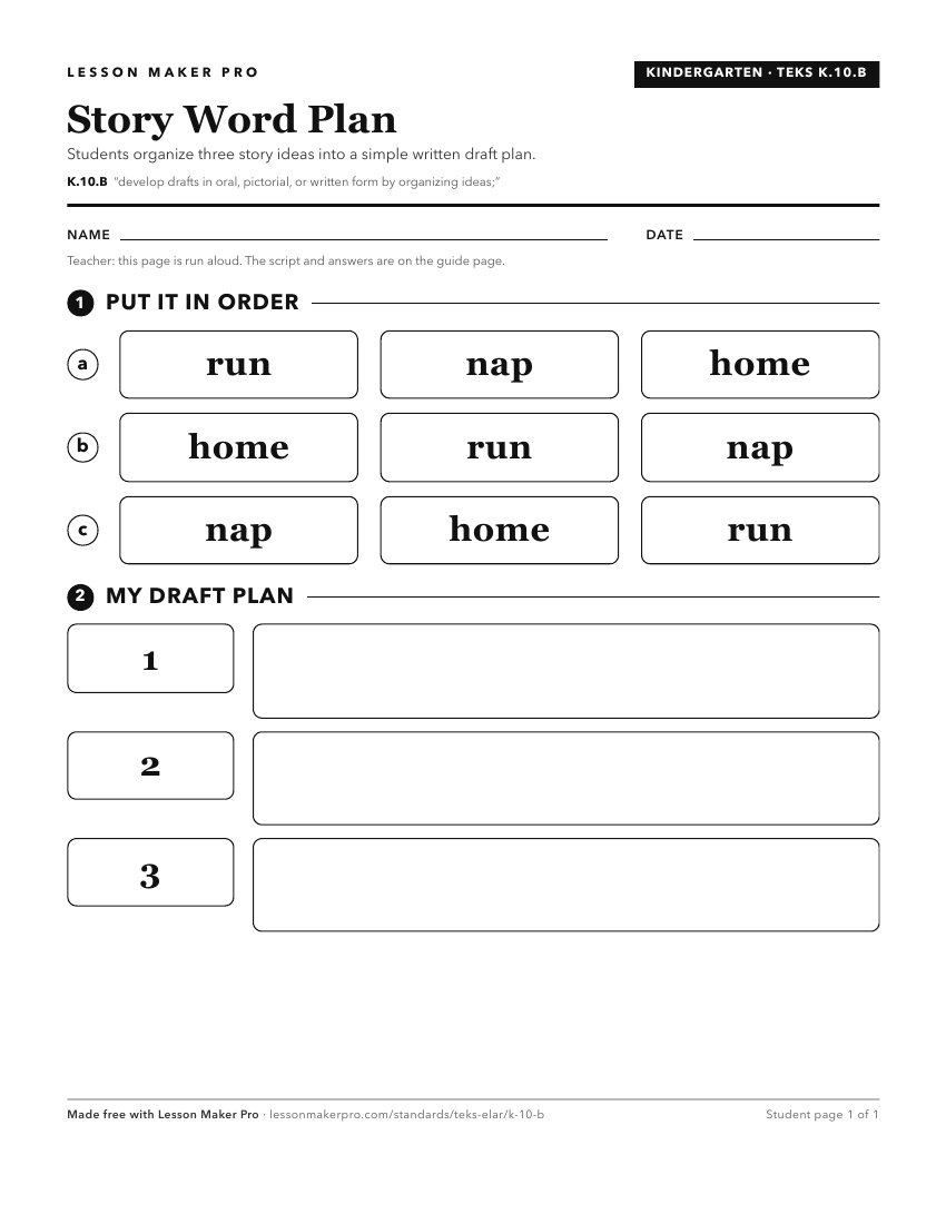 Preview of the K.10.B printable worksheet