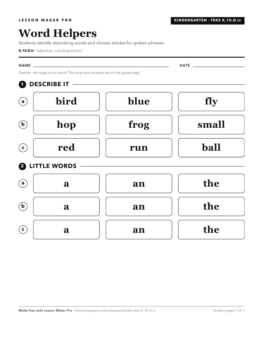 Preview of the K.10.D.iv printable worksheet