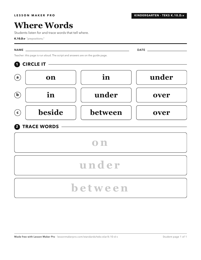 Preview of the K.10.D.v printable worksheet