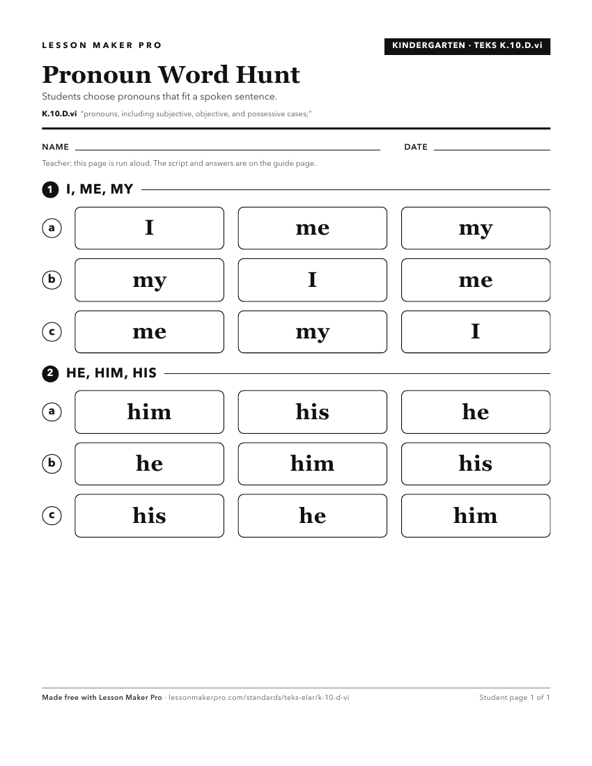 Preview of the K.10.D.vi printable worksheet