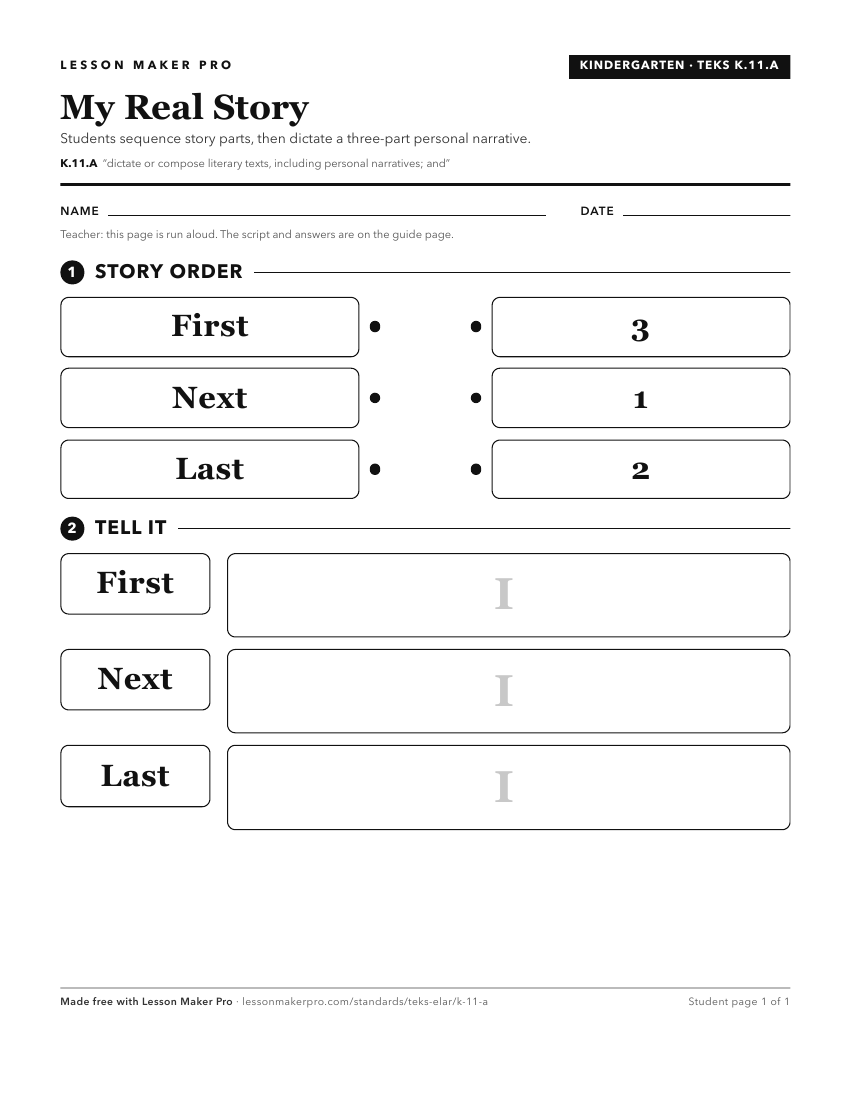 Preview of the K.11.A printable worksheet