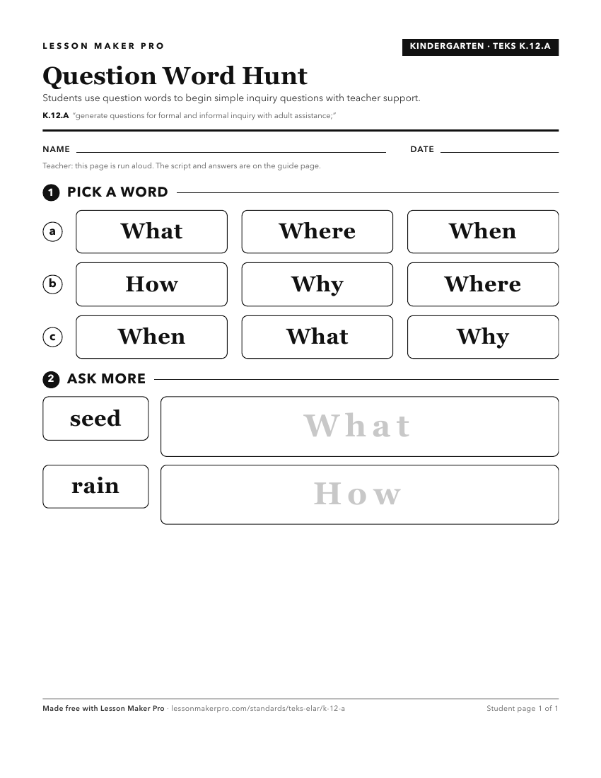 Preview of the K.12.A printable worksheet