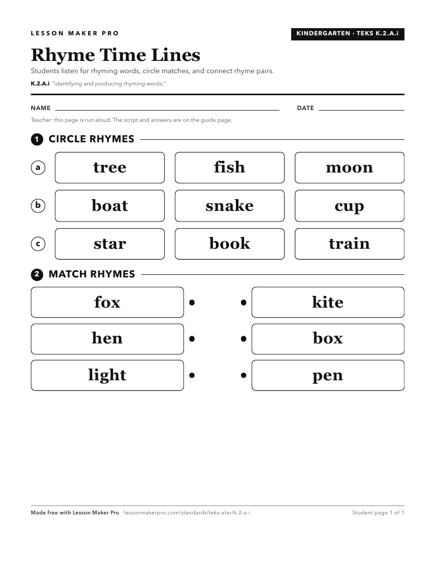 Preview of the K.2.A.i printable worksheet