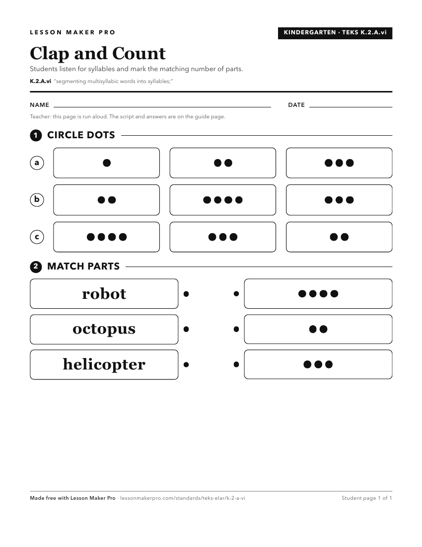 Preview of the K.2.A.vi printable worksheet