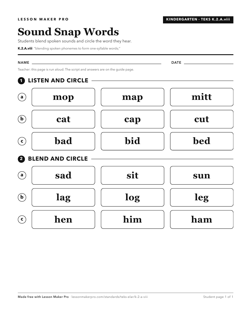 Preview of the K.2.A.viii printable worksheet