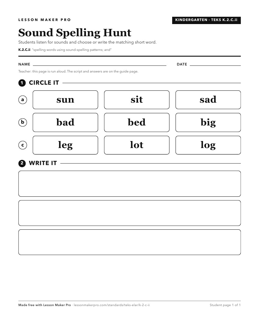 Preview of the K.2.C.ii printable worksheet
