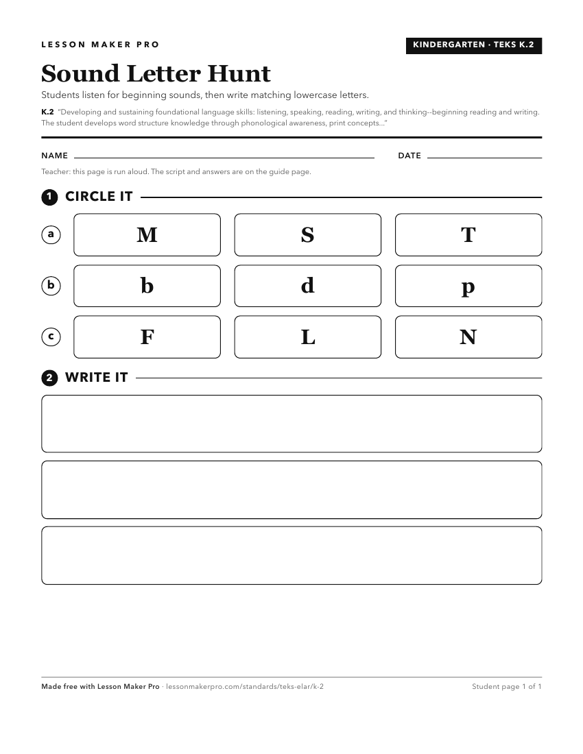 Preview of the K.2 printable worksheet