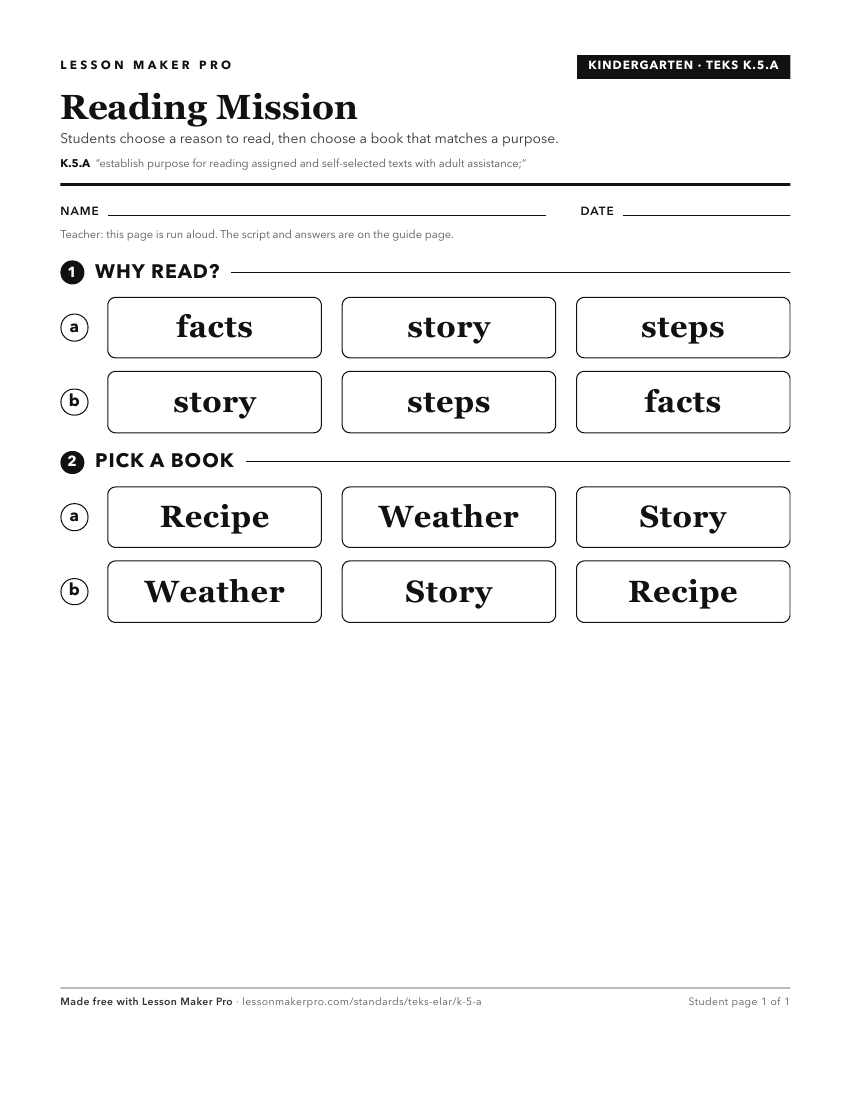 Preview of the K.5.A printable worksheet
