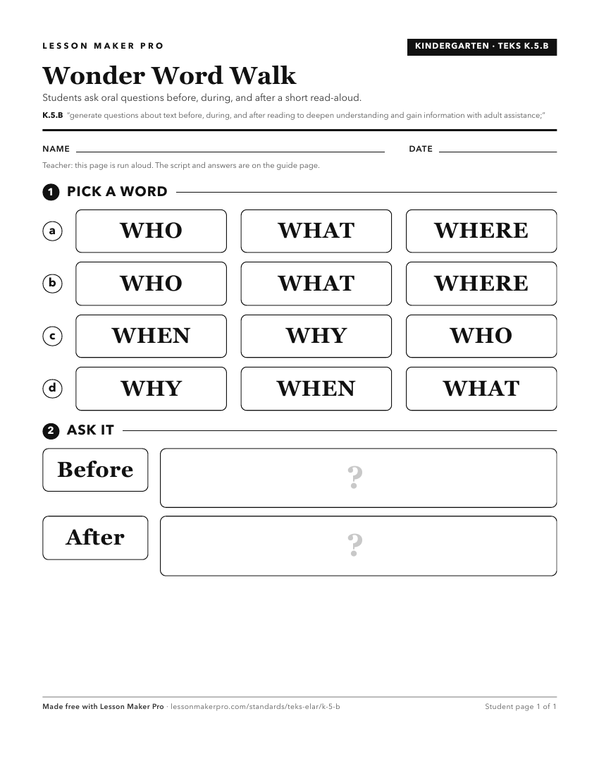 Preview of the K.5.B printable worksheet