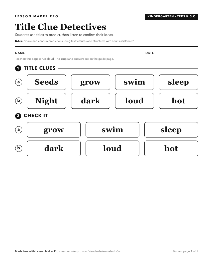 Preview of the K.5.C printable worksheet