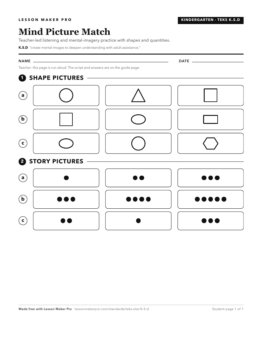 Preview of the K.5.D printable worksheet