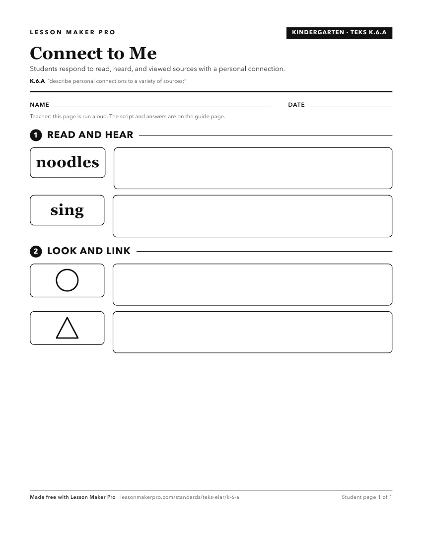 Preview of the K.6.A printable worksheet