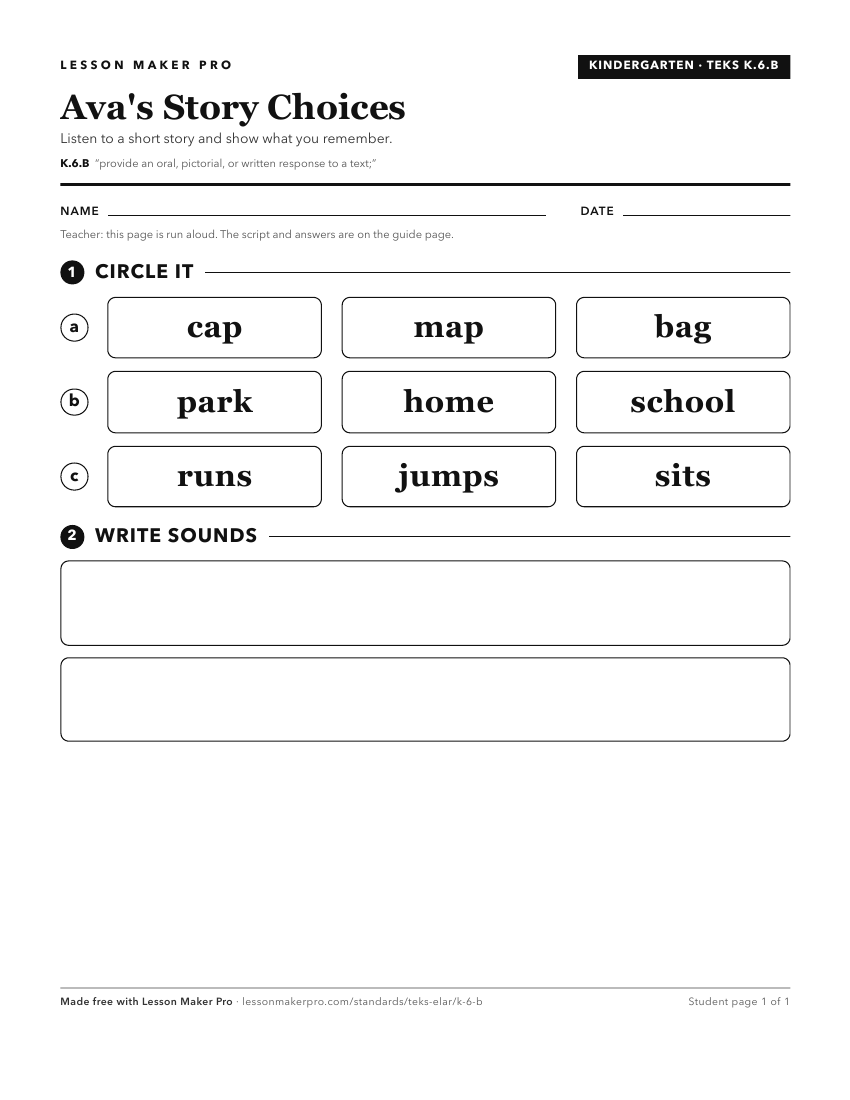 Preview of the K.6.B printable worksheet