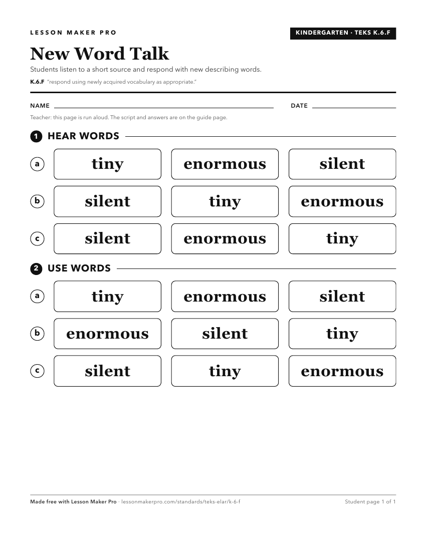 Preview of the K.6.F printable worksheet